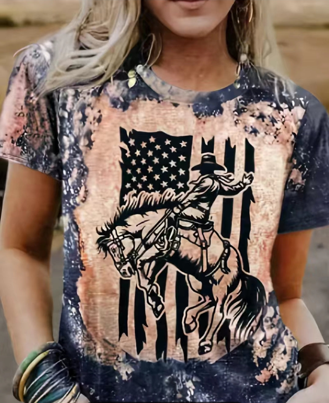 Bronc american flag tie dye