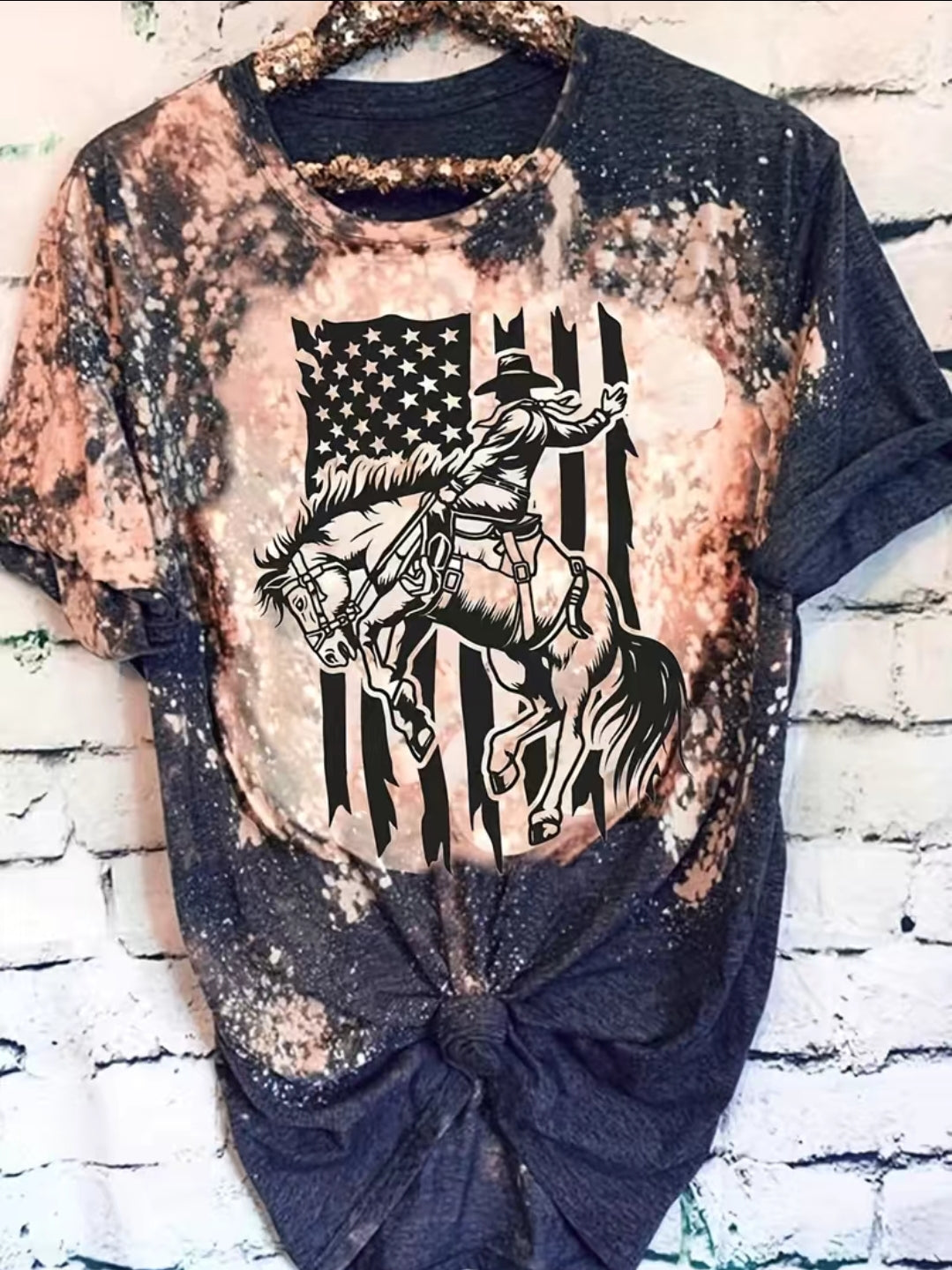 Bronc american flag tie dye