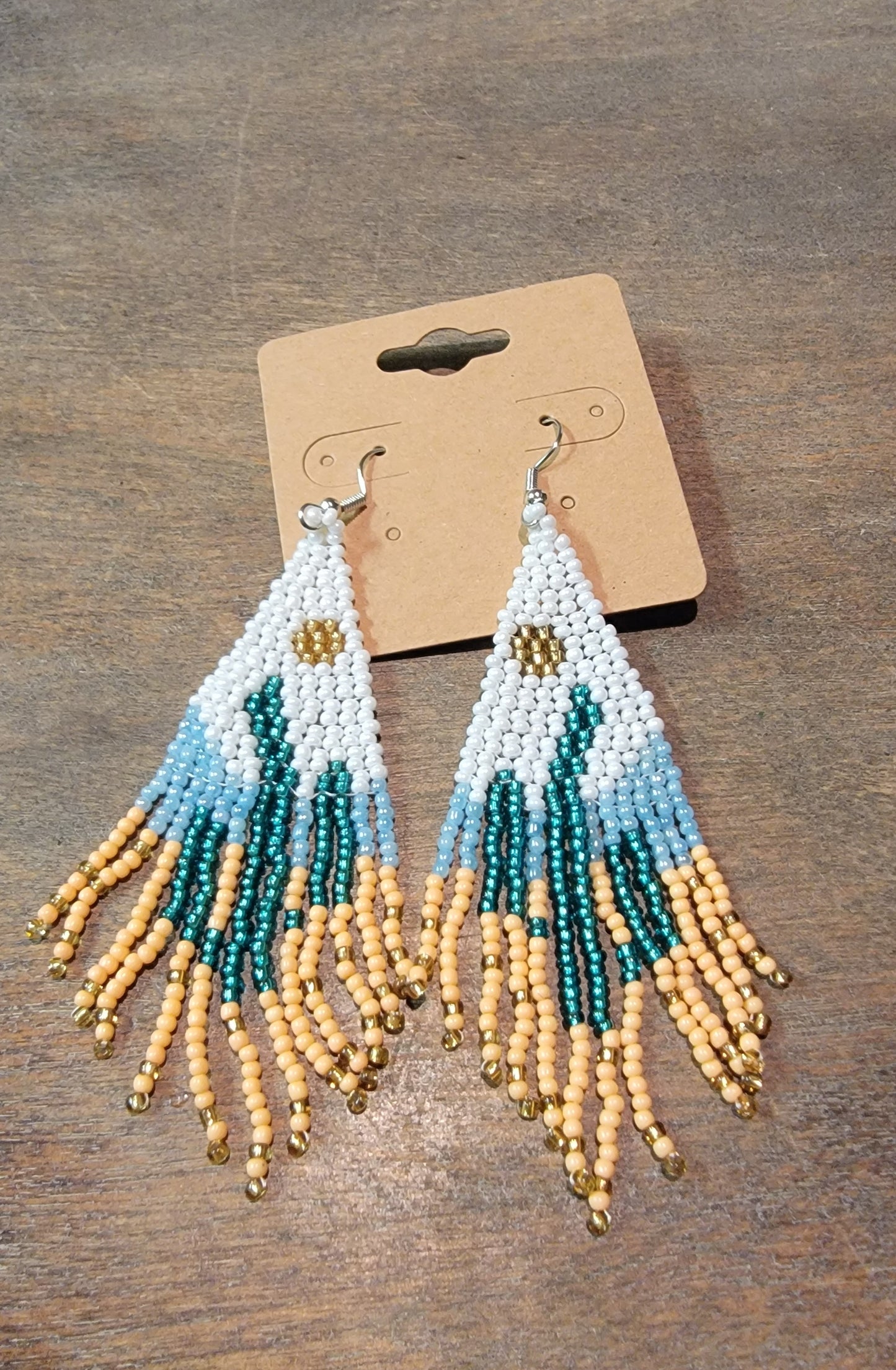 Beaded desert cactus earrings