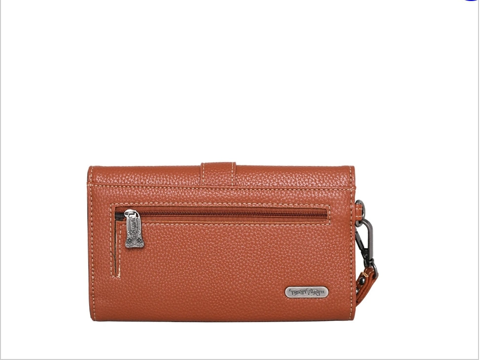 Trinity Ranch Hair-On Cowhide Buckle Collection Wristlet Wallet