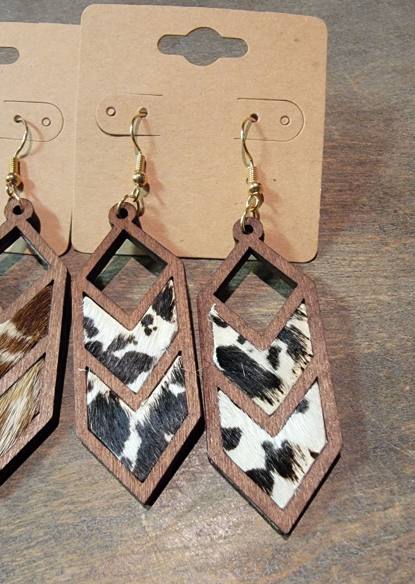 Wood/leather earrings