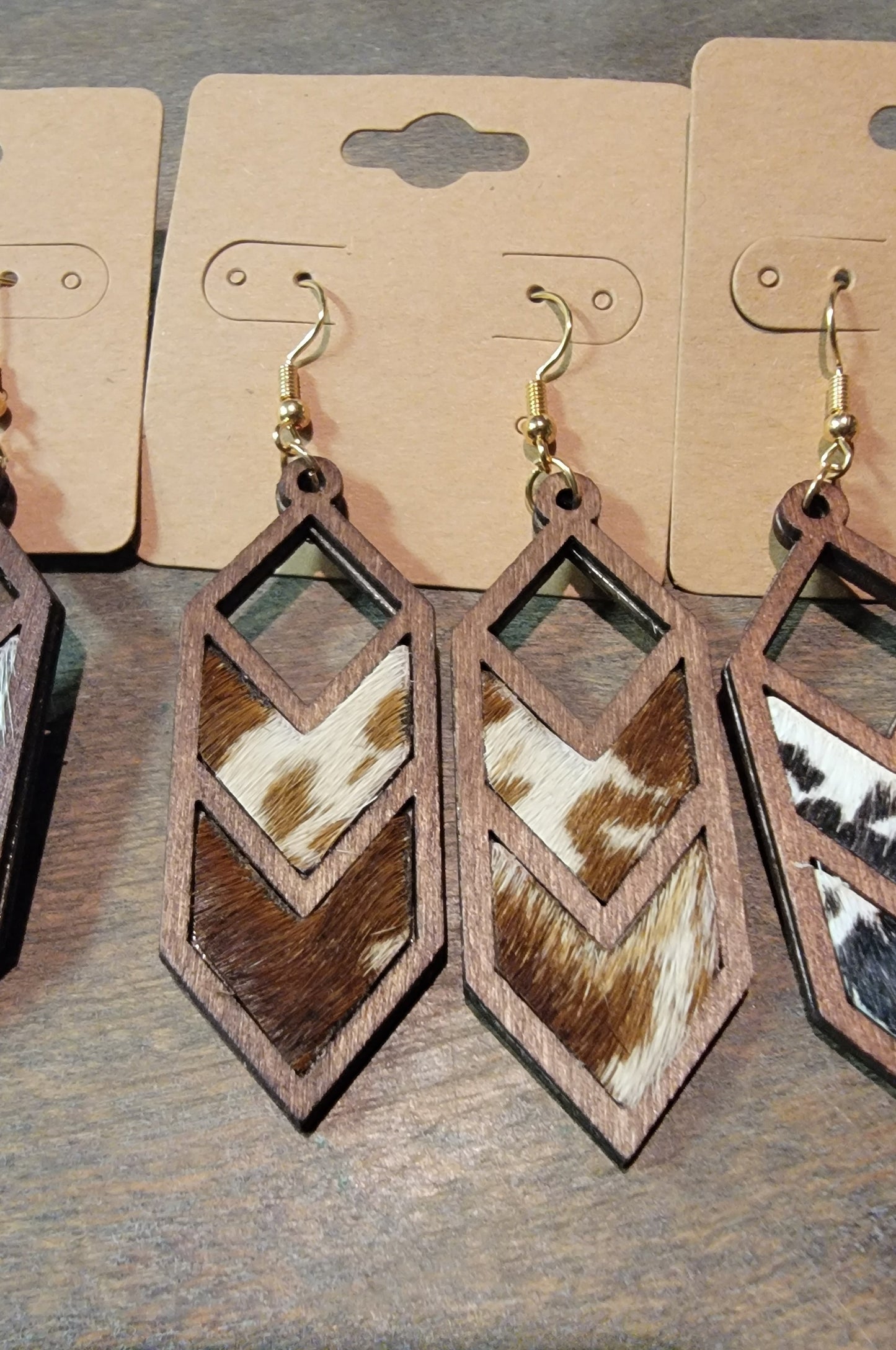 Wood/leather earrings