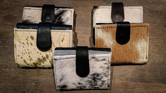 Genuine leather cowhide trifold wallet