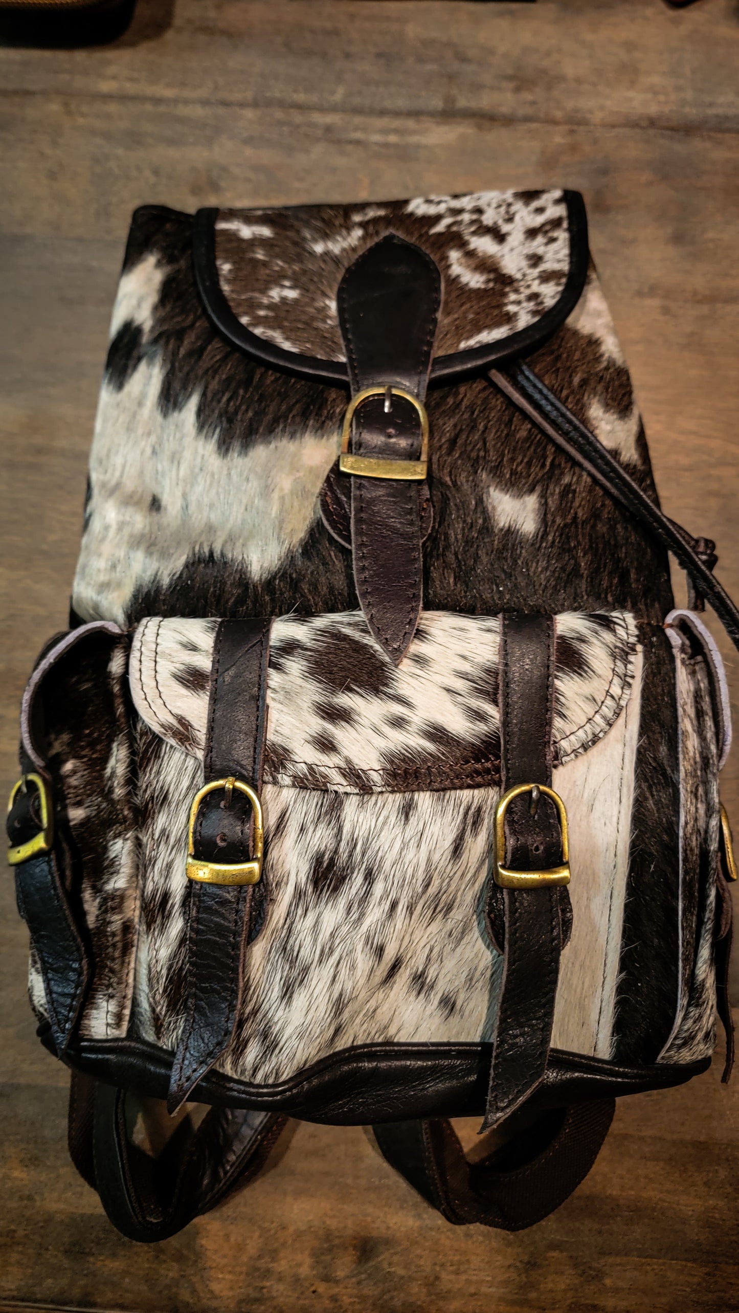 Genuine leather cowhide backpack