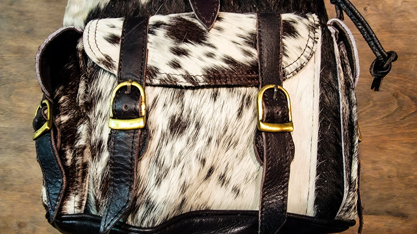 Genuine leather cowhide backpack