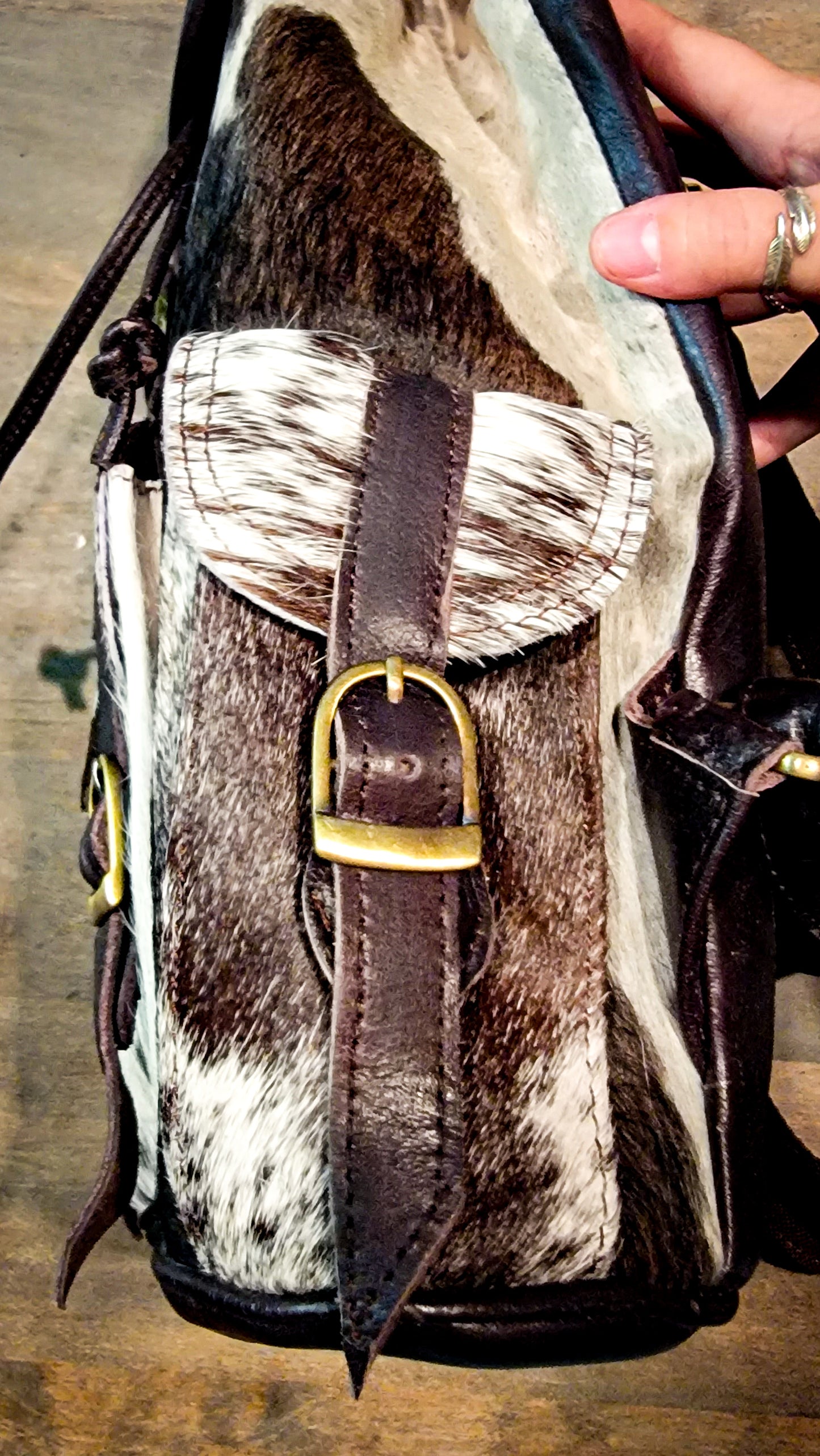 Genuine leather cowhide backpack