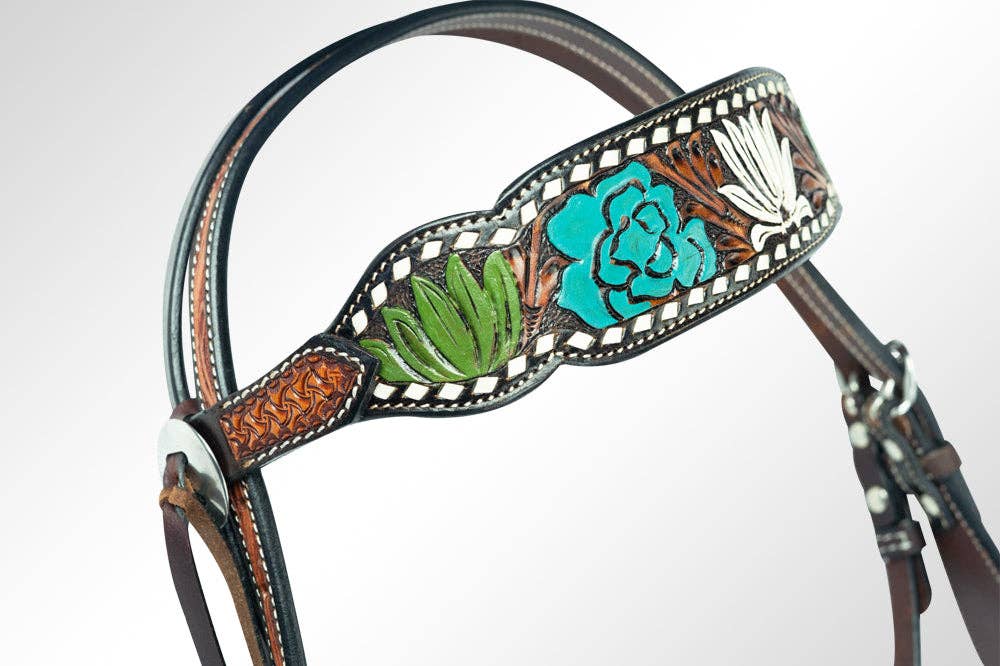 ADEE315-HS Western Leather Headstall