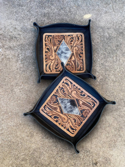 Mini Tray Black Diamond & Cowhide