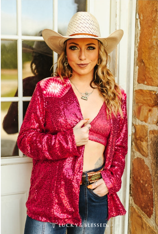 Blazer pink sequin