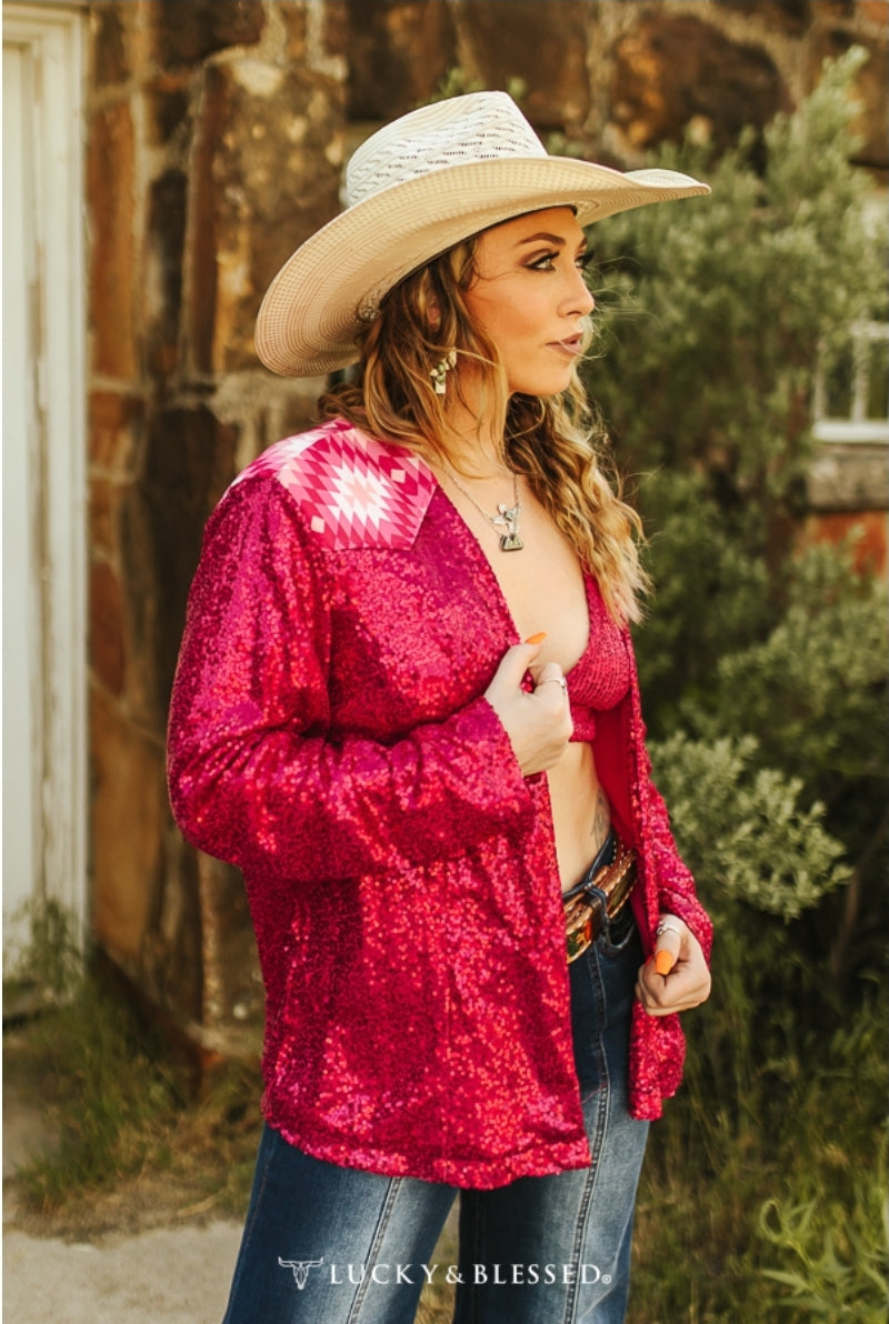 Blazer pink sequin