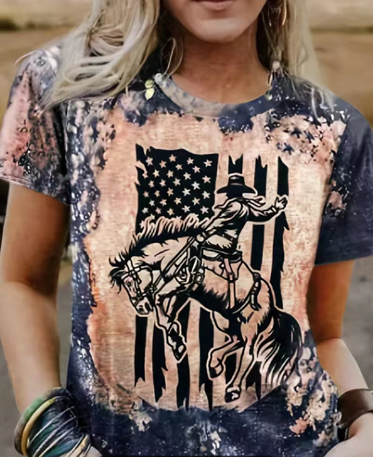 Bronc american flag tie dye