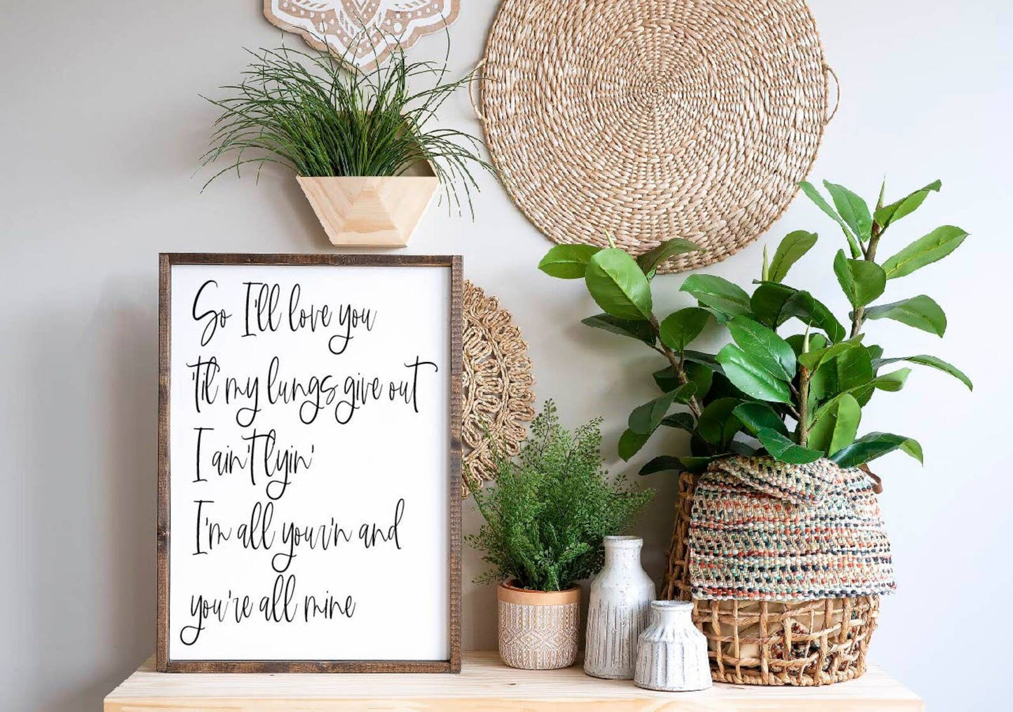 All Your'n Tyler Childers Lyrics Wooden Framed Sign