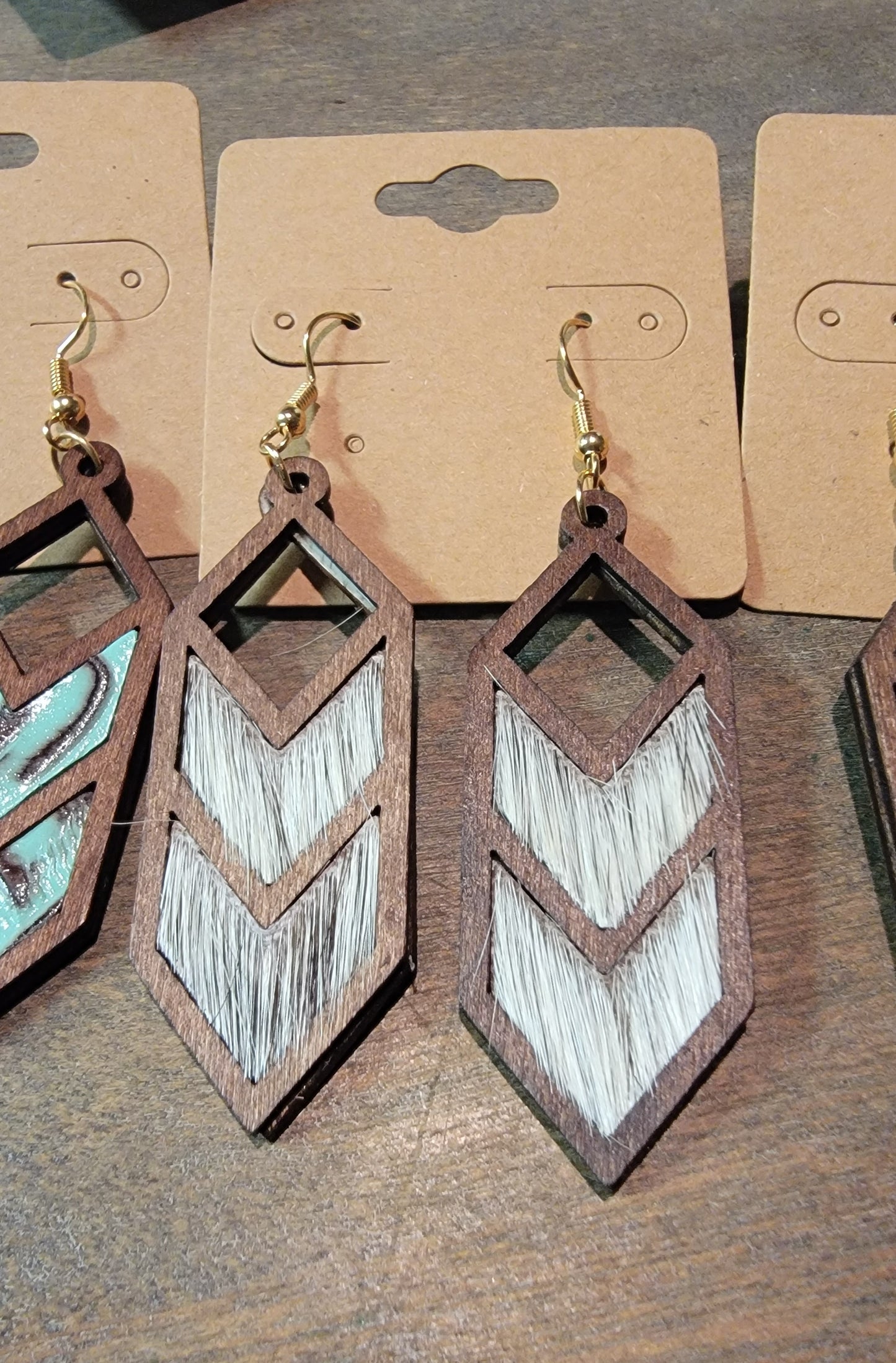 Wood/leather earrings